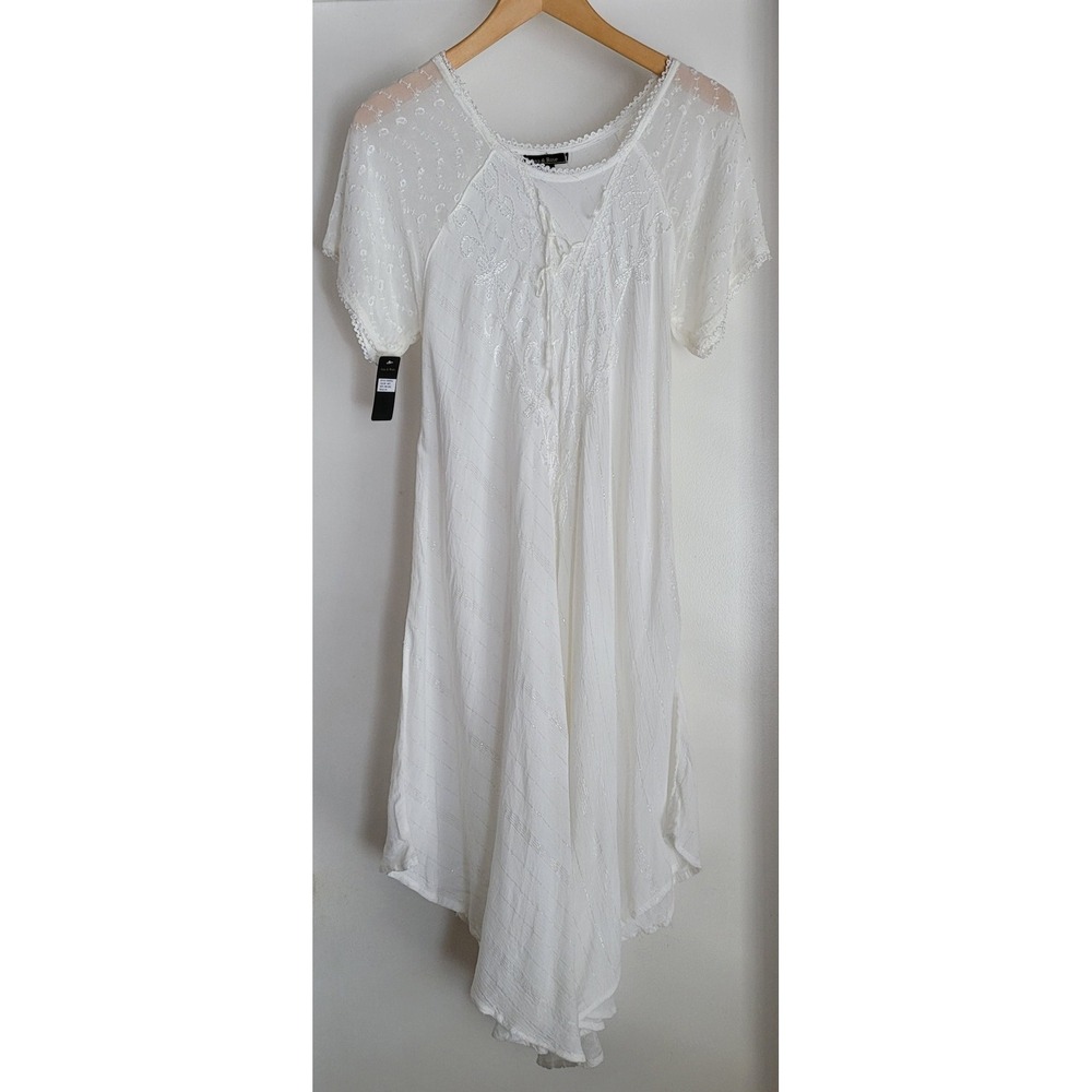 NWT Ana & Rose‎ Fashion Women's Dress 1 Size Bohemian Breezy Metallic Embroidery